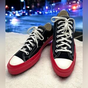 Converse Comme des Garçons Play x Chuck 70 Low Black Red Men’s Size 10